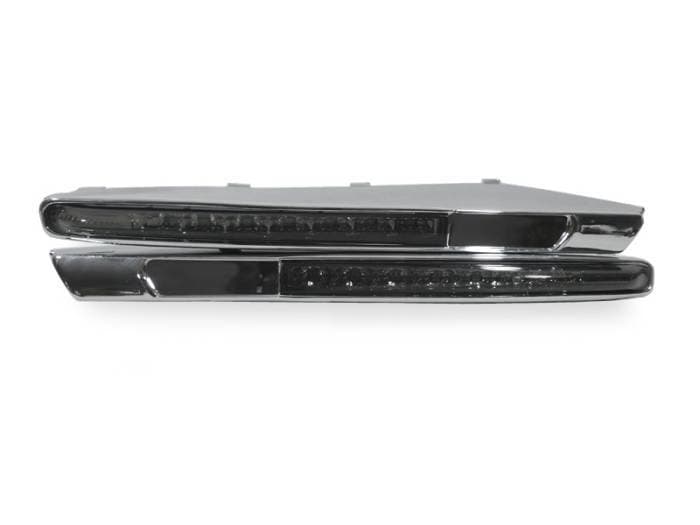 BMW E90/E92/E93 M3 GRILL FENDER AMBER LED SMOKE DEPO SIDE MARKER w/ CHROME FRAME