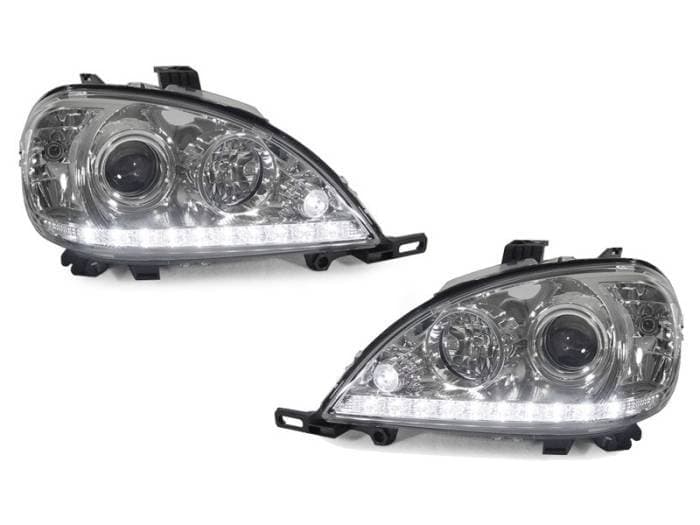 Mercedes W163 Ml Class Depo Euro Chrome Projector DEPO Headlight With Led Strip