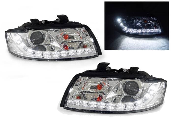 Audi A4 B6 Chrome Projector R8 Led DEPO Headlight