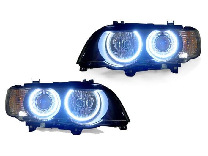 BMW E53 P53 Black Angel Projector DEPO Headlight - Hi/Low D2S + Led Ae Rings