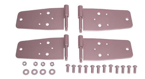 Rugged Ridge Door Hinge Kit - For Use with Full Doors - 4 Piece - No Drilling - Stainless Steel - Front - 11185-2