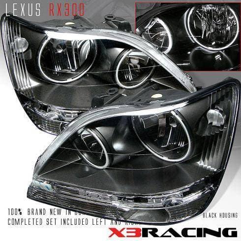 01-03 LEXUS RX300 HALO CRYSTAL HEADLIGHTS -JDM BLACK
