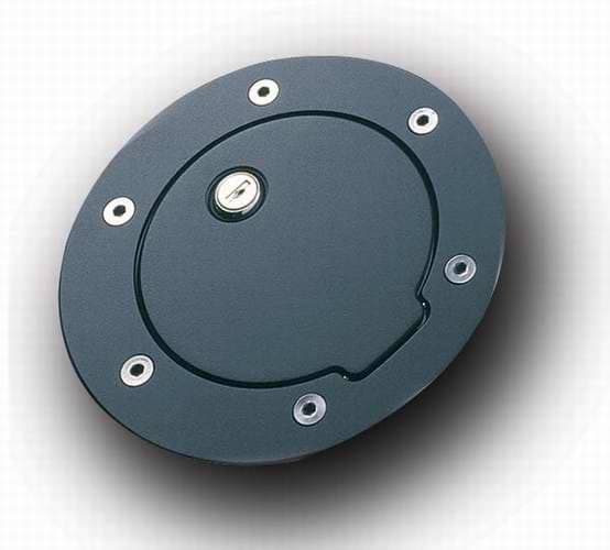 All Sales Billet Fuel Door - Black Powder Coated with Lock - 6092KL