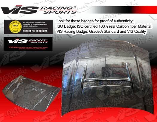 Acura TSX VIS Racing N1 Black Carbon Fiber Hood - 06ACTSX4DN1-010C