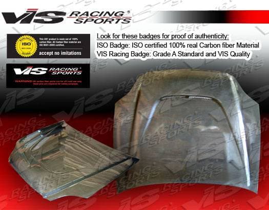 Acura Integra VIS Racing JS Black Carbon Fiber Hood - 94ACINT2DJS-010C