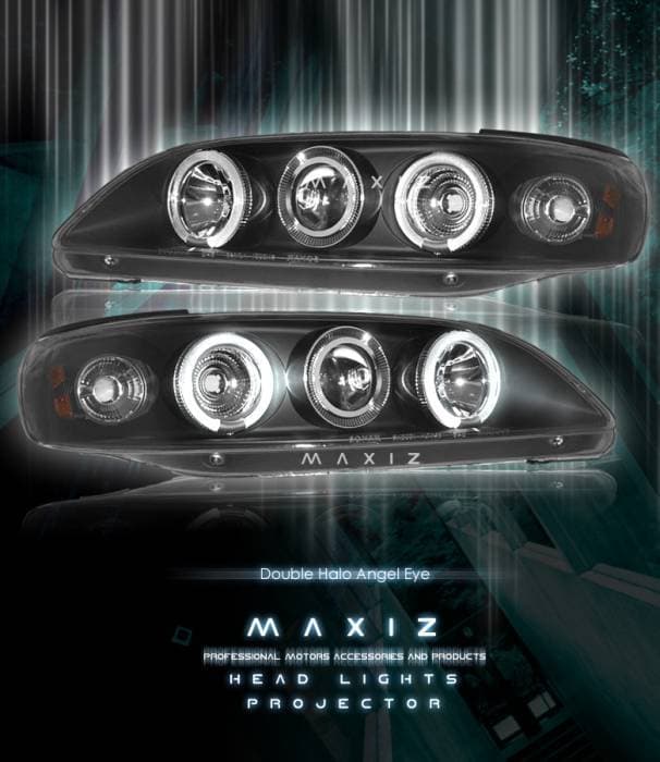 Angel Eyes  Black Dual Halo Pro Headlights