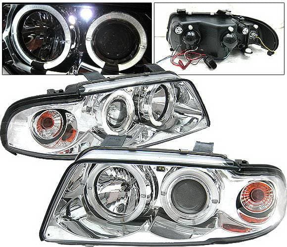 Audi A4 4 Car Option LED Halo Projector Headlights - Chrome - 1PC - LP-AA499CB-YD