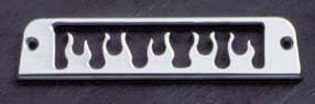 All Sales Third Brake Light Cover - Flame Design - Brushed - 31015