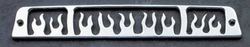 All Sales Third Brake Light Cover - Flame Design - Brushed - 44015