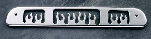 All Sales Third Brake Light Cover - Flame Design - Brushed - 74115