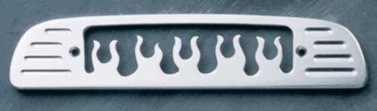 All Sales Third Brake Light Cover - Flame Design - Brushed - 74015