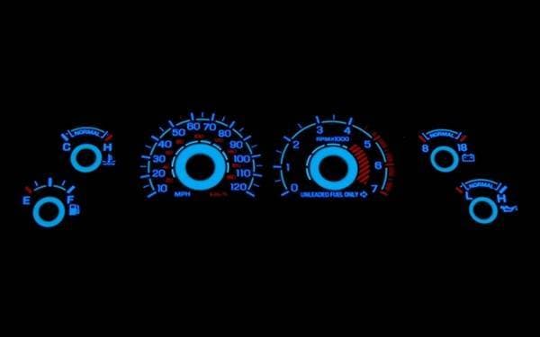 Ford Mustang Stack Racing White Face Reverse Glow Gauges - 52010