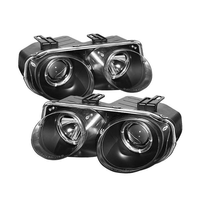 Acura Integra Spyder Projector Headlights - LED Halo - Black - 444-AI98-HL-BK