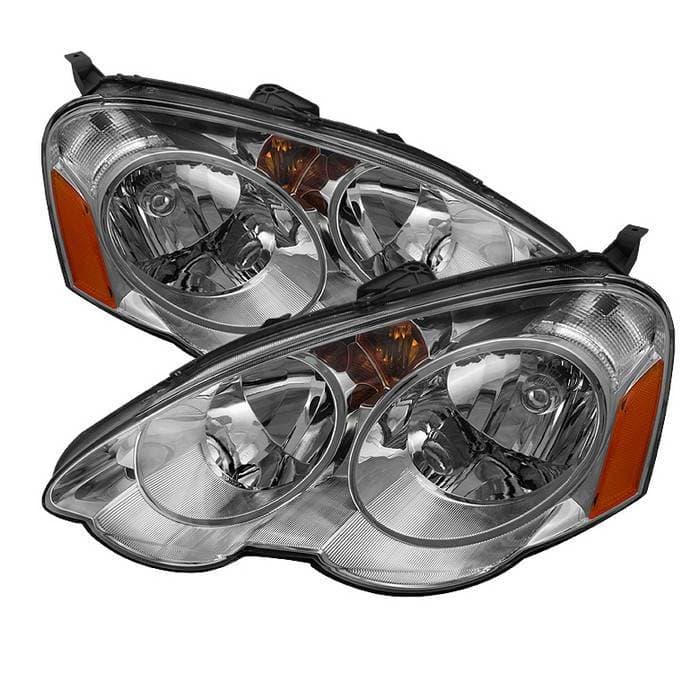 Acura RSX Spyder Amber Crystal Headlights - Chrome - HD-JH-ARSX02-AM-C