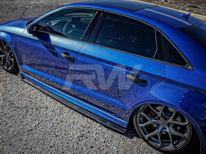 Audi A3 S3 RS3 GTX Carbon Fiber Side Skirt Extensions audi8v005