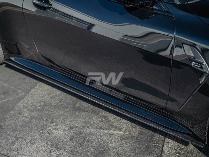 BMW G82 G83 M4 RWS Carbon Fiber Side Skirt Extensions bmwg8210