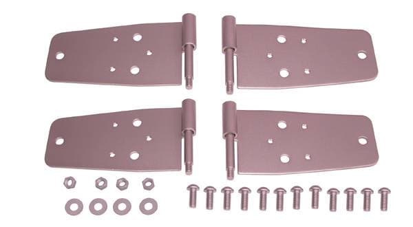 Rugged Ridge Door Hinge Kit - For Use with Full Doors - 4 Piece - No Drilling - Stainless Steel - Front - 11185-2
