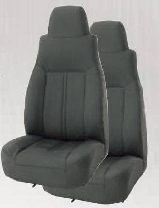 Jeep CJ Rampage Factory Style Recliner with Late Model Headrest - Black Denim - 5045115