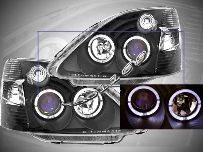 Black Housing Twin Halo Pro Headlights