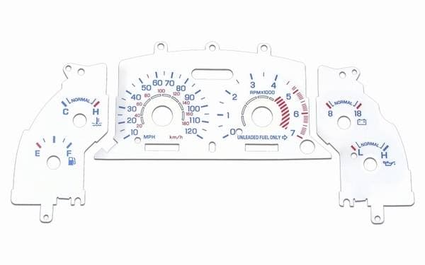 Ford Mustang Stack Racing White Face Reverse Glow Gauges - 52010