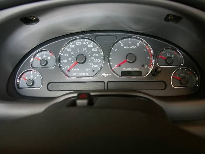 Ford Mustang Stack Racing Chrome Gauge Rings - 99015