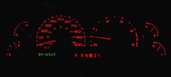 US Speedo Stainless Steel Gauge Face with Red Back and Color Match Needles - Displays Tachometer - SS F 01R