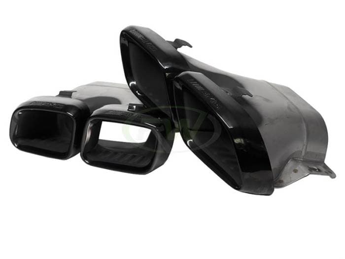Mercedes W205 C63/C63S 19+ Black Chrome Exhaust Tips mercw20546-1